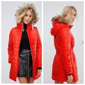 Vero Moda Padded Parka with Faux Fur Hood